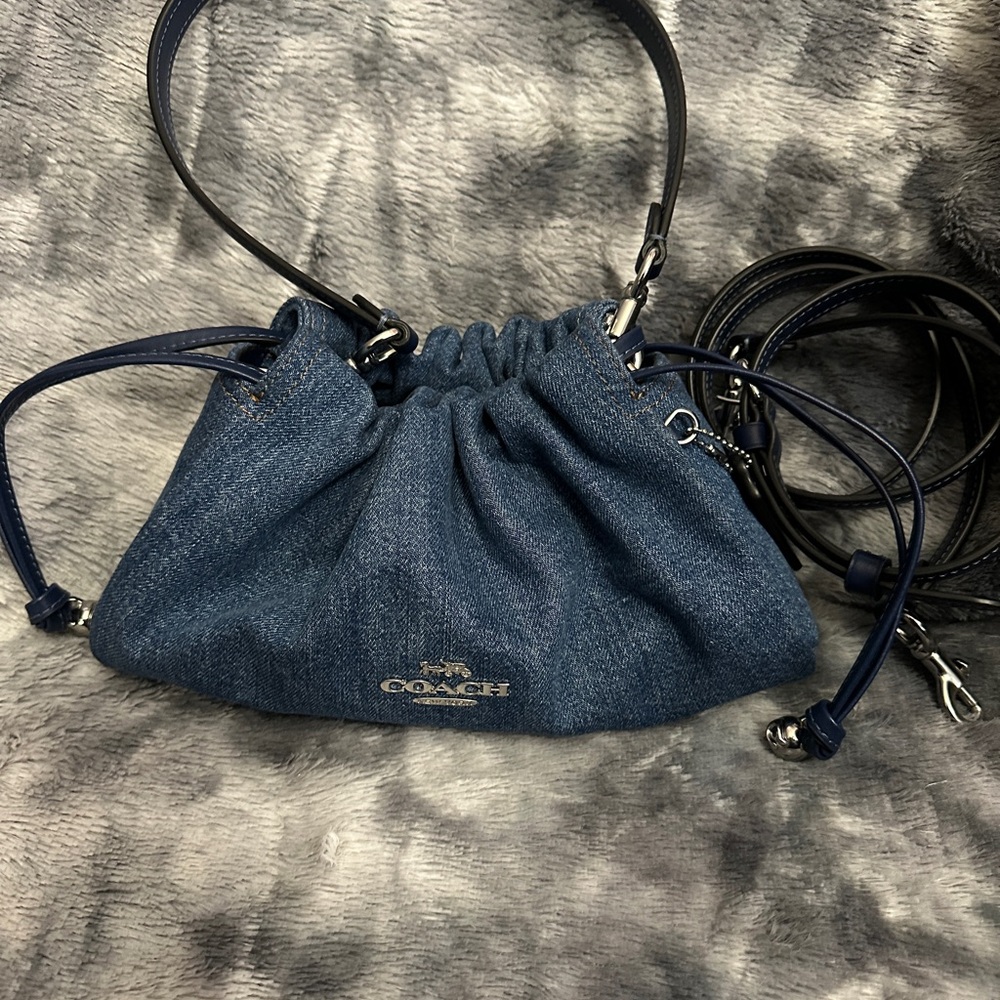 Coach Blue Shoulder Bag with Casual Denim Style